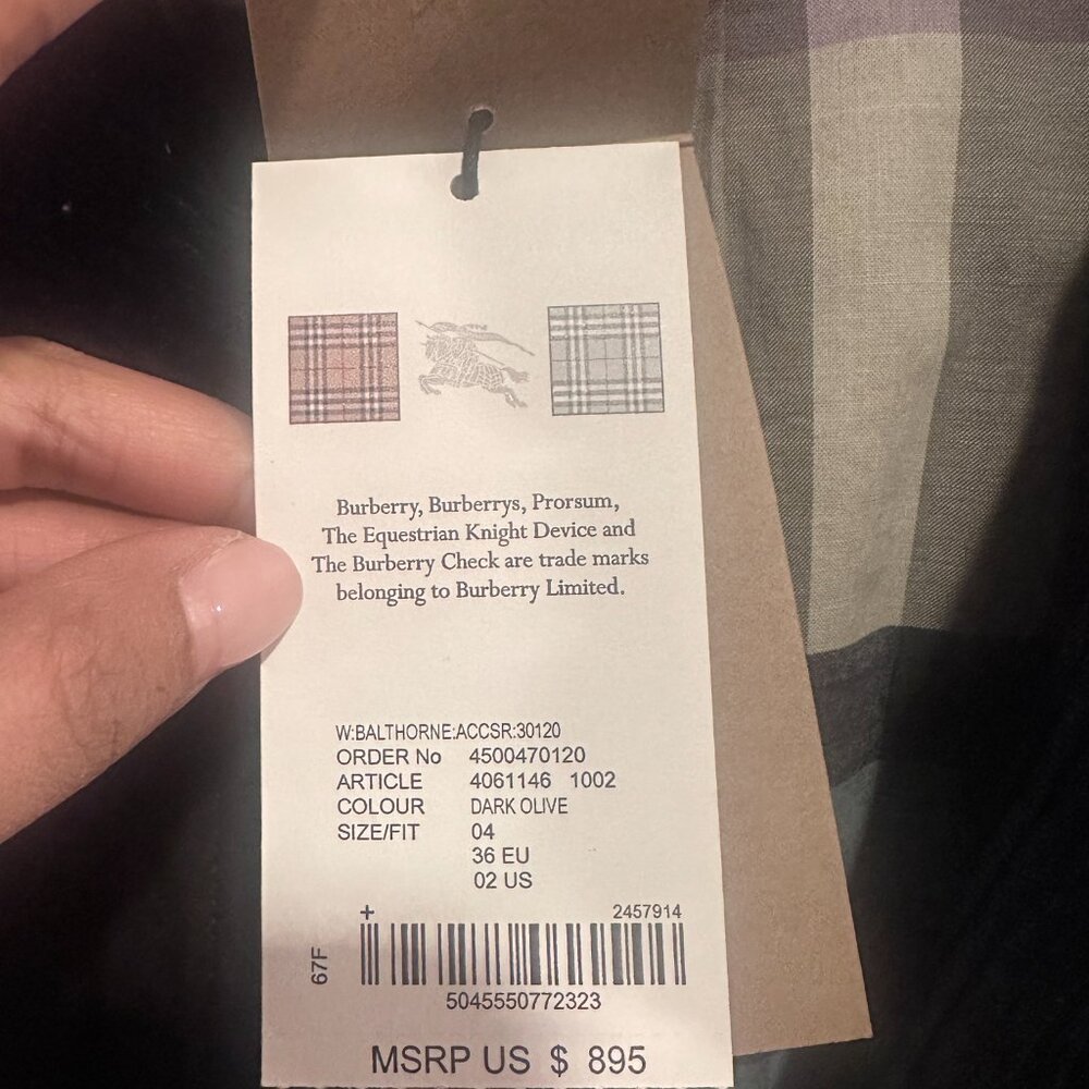 NEW Women Burberry Waxed Cotton Jacket Coat Dark Olive Hooded Balthorne US2/UK4 - Picture 2 of 3